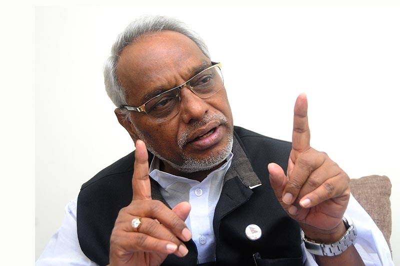 Janata Samajwadi Party-Nepal Co-chair Mahantha Thakur and three other leaders — Rajendra Mahato, Laxman Lal Karna, and Sarvendranath Shukla — today met Prime Minister KP Sharma Oli and urged him to meet their demands. File photo: THT