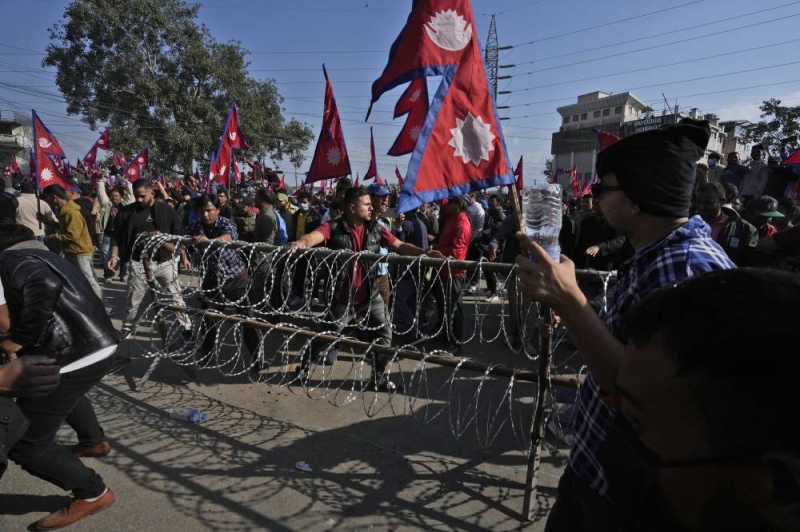 Tens Of Thousands Of Protesters Demanding A Restoration Of Nepals