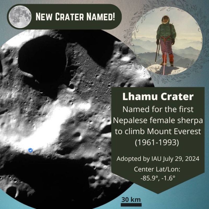 Moon crater named after national luminary Pasang Lhamu Sherpa - The ...