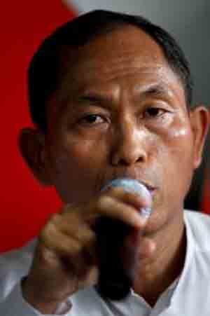 A file photo of Ko Ko Gyi speaking to the media during a news conference in Yangon. Photo: Reuters