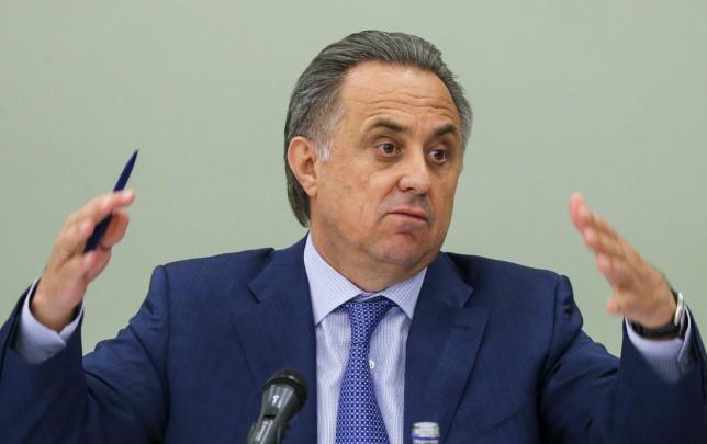 Russian Sports Minister Vitaly Mutko attends a news conference dedicated to the organization of the 2018 World Cup in Moscow, Russia, July 8, 2015. REUTERS/Maxim Shemetov