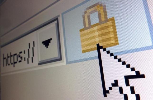 A lock icon, signifying an encrypted Internet connection, is seen on an Internet Explorer browser in a photo illustration in Paris April 15, 2014.   REUTERS/Mal Langsdon