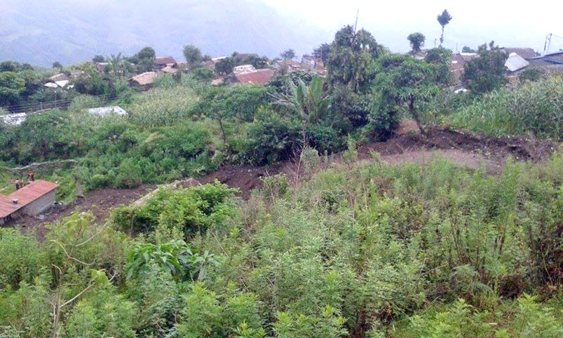 A view of Maping village in Lamjung district, hit by a massive landslide, on Sunday, July 5, 2015.  Photo: Ramji Rana