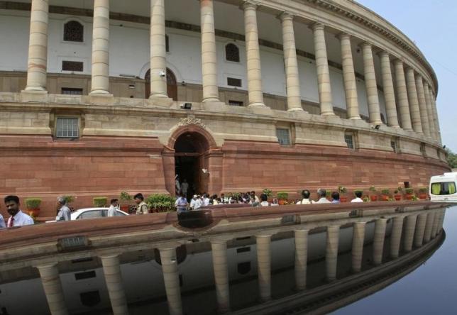 A view of the parliament building is seen on the opening day of the monsoon session in New Delhi August 1, 2011. REUTERS/B Mathur/Files