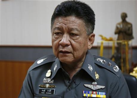 In this Monday, Aug. 24, 2015, file photo, Police spokesman Lt. Gen. Prawut Thawornsiri speaks during an interview in his office in Bangkok, Thailand. One week after last Monday's bombing at the capital's revered Erawan Shrine, which left 20 people dead and more than 120 injured, police appeared no closer to tracking down suspects or determining a motive for the attack. Police have faced criticism for sending mixed messages and stating theories as if they were fact, only to later retract them. Photo:AP