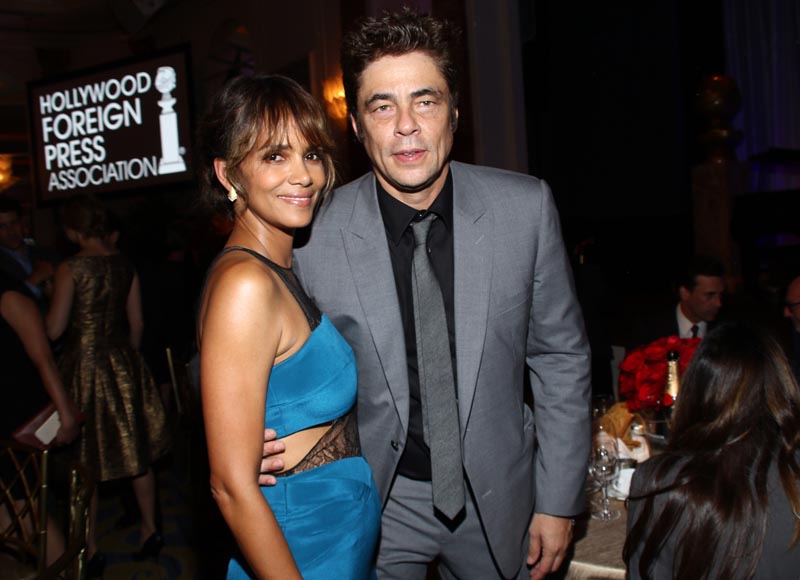 Halle Berry, left, and Benicio del Toro attend The Hollywood Foreign Press Association's Annual Grants Banquet at the Beverly Wilshire hotel on Thursday, Aug. 13, 2015, in Beverly Hills, Calif. Photo: AP/RSS