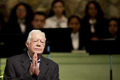 Former President Jimmy Carter teaches Sunday School class at Maranatha Baptist Church in his hometown Sunday, Aug. 23, 2015, in Plains, Ga. AP