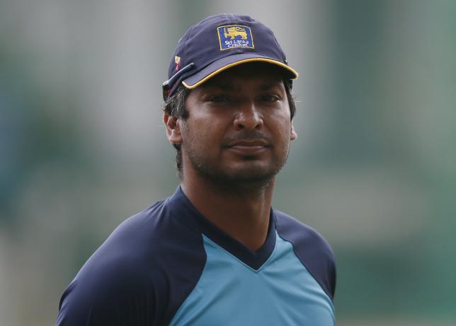 Sri Lanka's Kumar Sangakkara looks on during a practice session ahead of their first test cricket match against India, in Galle August 11, 2015. REUTERS/Dinuka Liyanawatte