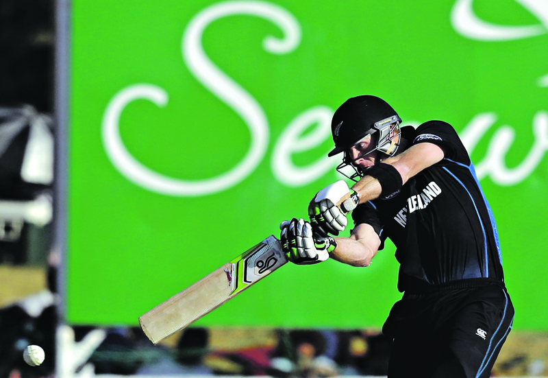 New Zealand's Martin Guptill plays a shot against South Africa during their second ODI match at Senwes Park in Potchefstroom, on  Sunday. Photo: AP