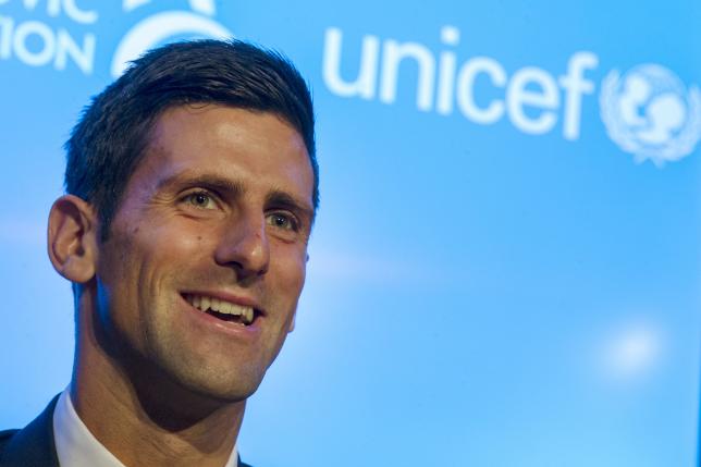 Serbian tennis player Novak Djokovic speaks during a news conference at the UNICEF headquarters in New York August 26, 2015. REUTERS/Brendan McDermid