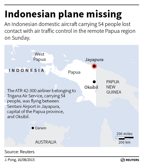 Indonesian plane is missing in forested Papua region