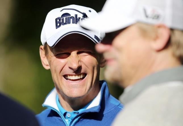 Golf - BMW PGA Championship - Virginia Water, Surrey, England - 20/5/15nFormer footballers Teddy Sheringham and Peter Schmeichel during the Pro-AmnAction Images via Reuters / Paul ChildsnLivepic/Files