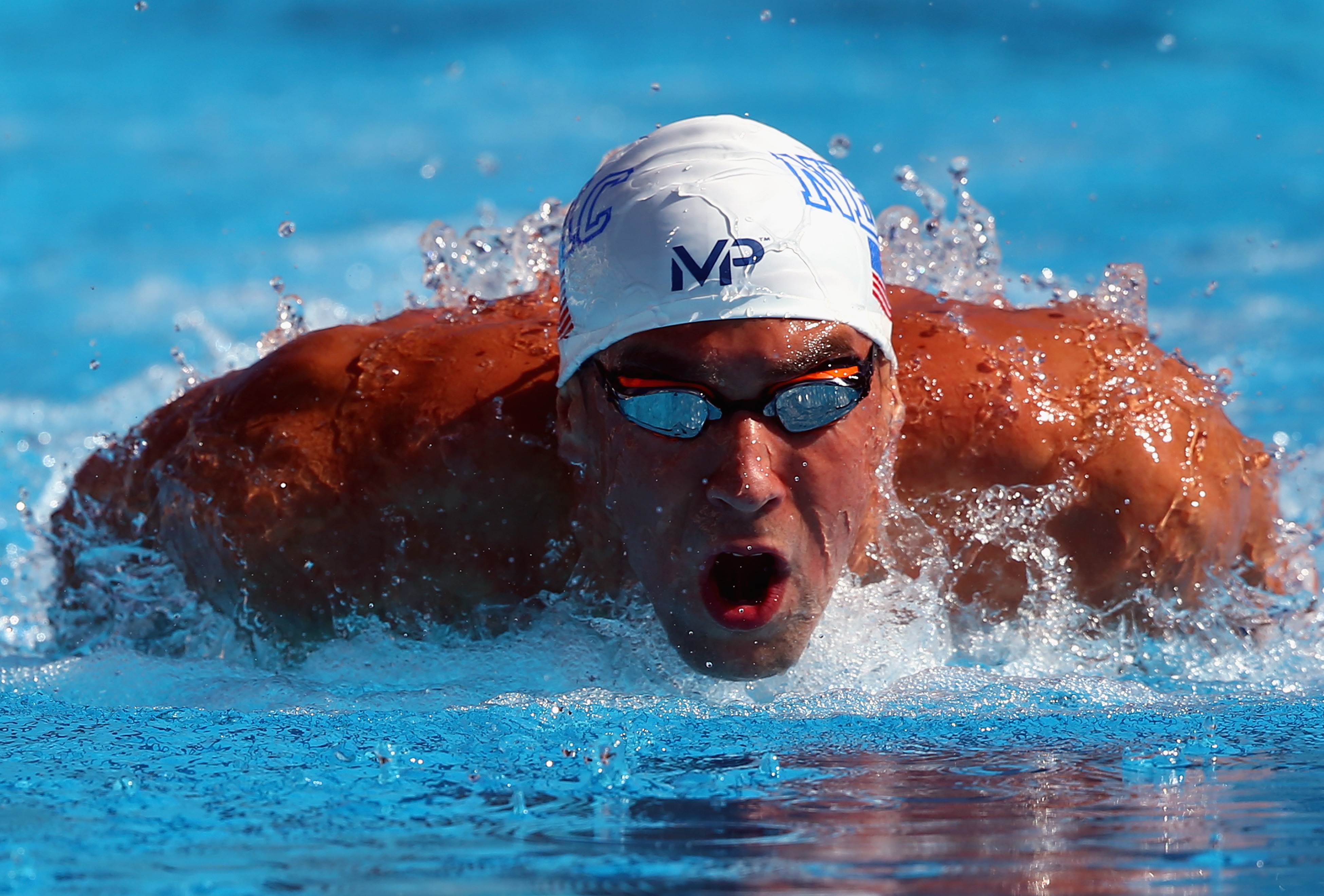 Michael Phelps competes in the Men's 200 LC Meter IM prelim during the 2015 Phillips 66 National Championships at the Northside Swim Center on August 9, 2015 in San Antonio, Texas. Photo: AFP