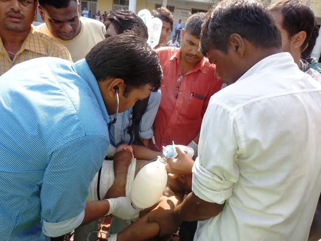 Raj Kishor Thakur was fatally shot at in Gaur during violent demonstration. Photo: Prabhat Kumar Jha/THT
