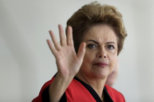 Brazil's President Dilma Rousseff gestures during a Summit of Heads of State of MERCOSUR and Associated States and 44th Meeting of the Common Market Council in Brasilia, July 17, 2015. Photo: REUTERS/Ueslei Marcelino