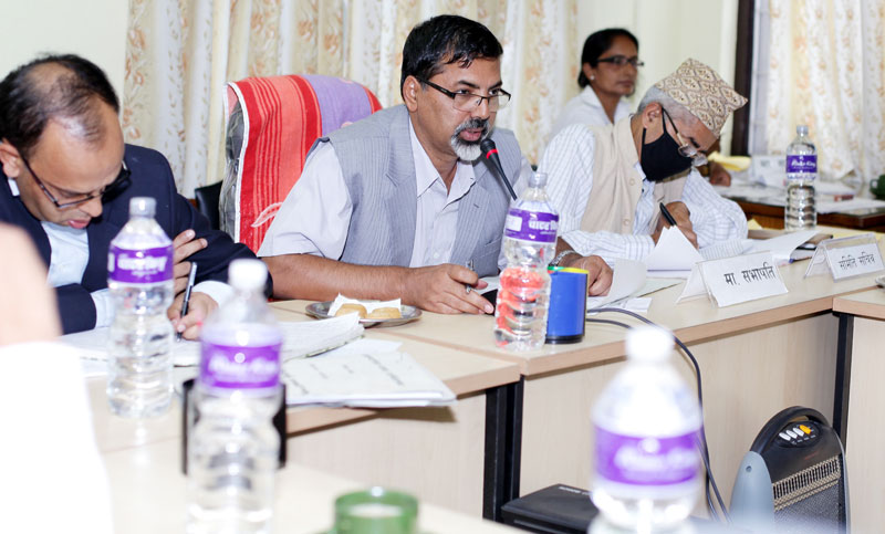 Public Accounts Committee Chairman Janardan Sharma shares decisions of the Committee, on Monday, August 3, 2015. Photo: RSS