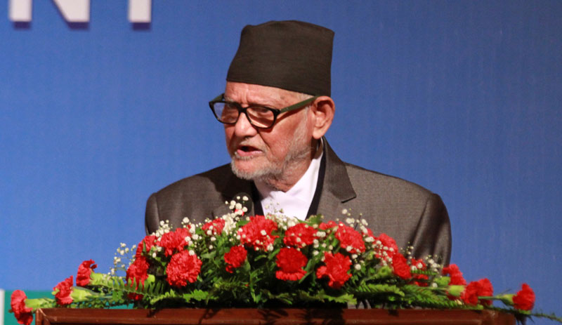 PM Sushil Koirala addresses the 7th SAARC Finance Ministers Meeting, in Kathmandu, on Thursday, August 20, 2015. Photo: RSS