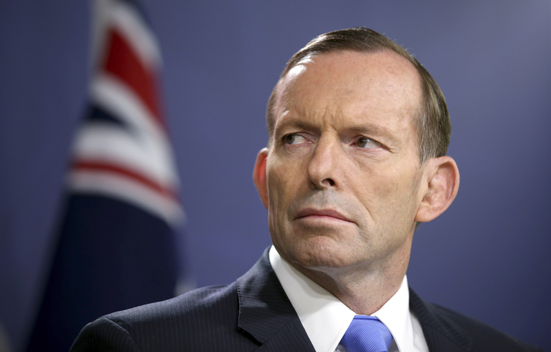 FILE - In this Sept. 19, 2014 file photo, Australian Prime Minister Tony Abbott speaks during a press conference, in Sydney.  Beleaguered Prime Minister Abbott will face a second challenge to his position this year, with a ballot of government colleagues late Monday, Sept. 14, 2015, hours after a senior minister challenged him for his party leadership. Photo: AP