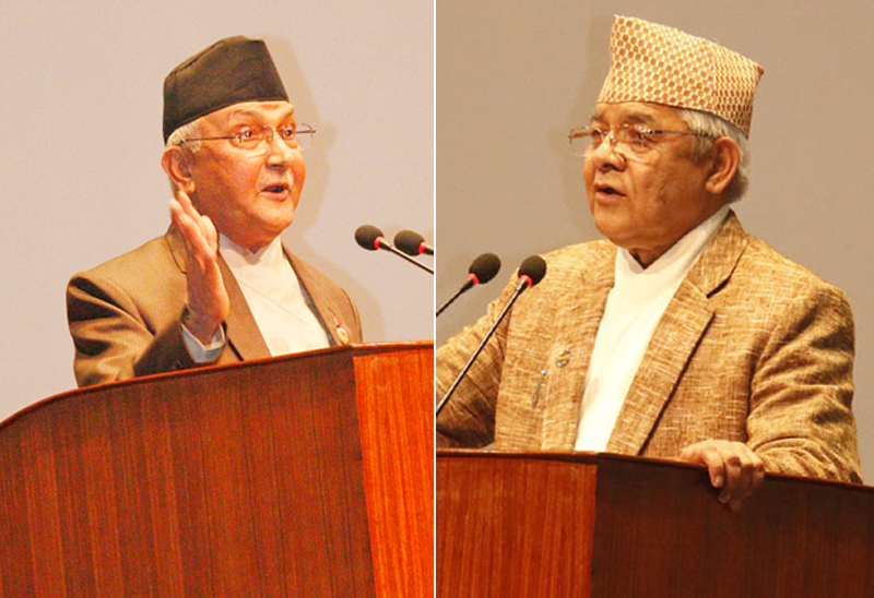 CPN-UML Chairman KP Sharma Oli-DPM Bam Dev Gautam