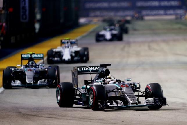 Mercedes' Lewis Hamilton in action during the race. Photo: Action Images / Hoch Zwein