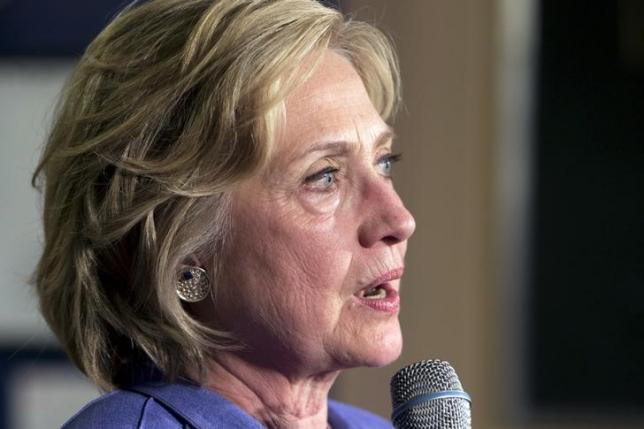Democratic presidential candidate Hillary Clinton speaks during a campaign event at Uncle Nancy's Coffee in Newton, Iowa, September 6, 2015. REUTERS/Scott Morgan