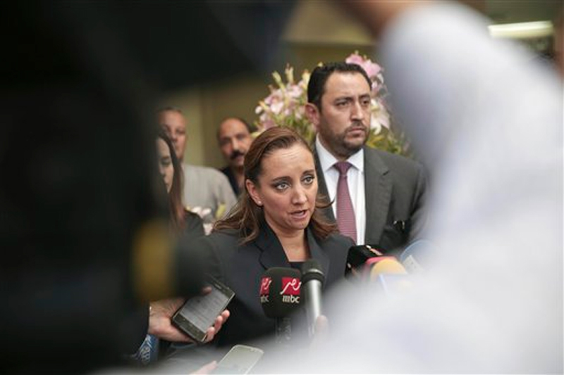 Mexico's Secretary of Foreign Relations Claudia Ruiz Massieu speaks to the media after her visit to injured Mexican tourists at the Dar Al Fouad Hospital in Cairo, Egypt, Wednesday, Sept. 16, 2015.  Photo: AP
