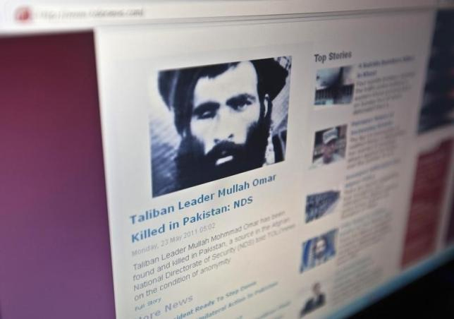 The Tolonews website runs a story on its front page reporting about news of the death of Taliban leader Mullah Mohammad Omar in Kabul May 23, 2011. Photo: Reuters