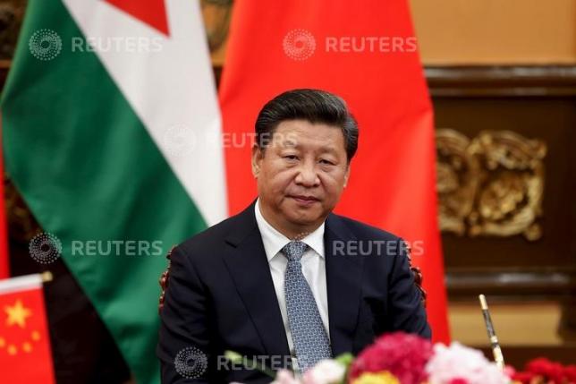 China's President Xi Jinping attends a signing ceremony with King of Jordan Abdullah II (not pictured) at The Great Hall Of The People in Beijing, China, September 9, 2015 REUTERS/Lintao Zhang/Pool