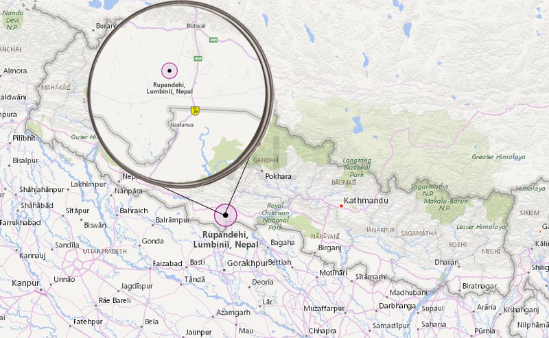 Rupandehi district. Maps: Here Maps, Bing Maps