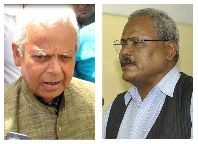 TMDP Chairman Mahantha Thakur (left) and MJF-D Chairman Bijay Kumar Gachhadar. Photos; THT Online/File