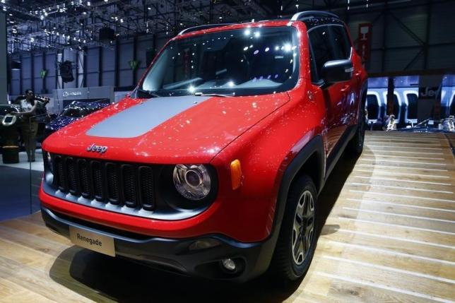 The new Jeep Renegade is seen during the first press day ahead of the 85th International Motor Show in Geneva March 3, 2015. Photo: Reuters
