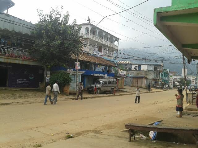 A road wears a deserted look due to a bandh called by the Limbuwan Joint Struggle Committee in Phidim, the district headquarters of Panchthar on Thursday, September 10, 2015. Photo: Laxmi Gautam 
