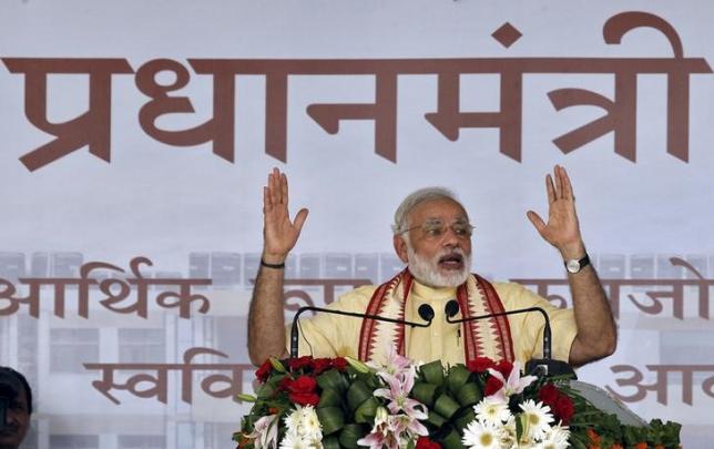 Indian Prime Minister Narendra Modi speaks during a public rally in Chandigarh, India, September 11, 2015. Photo:  REUTERS