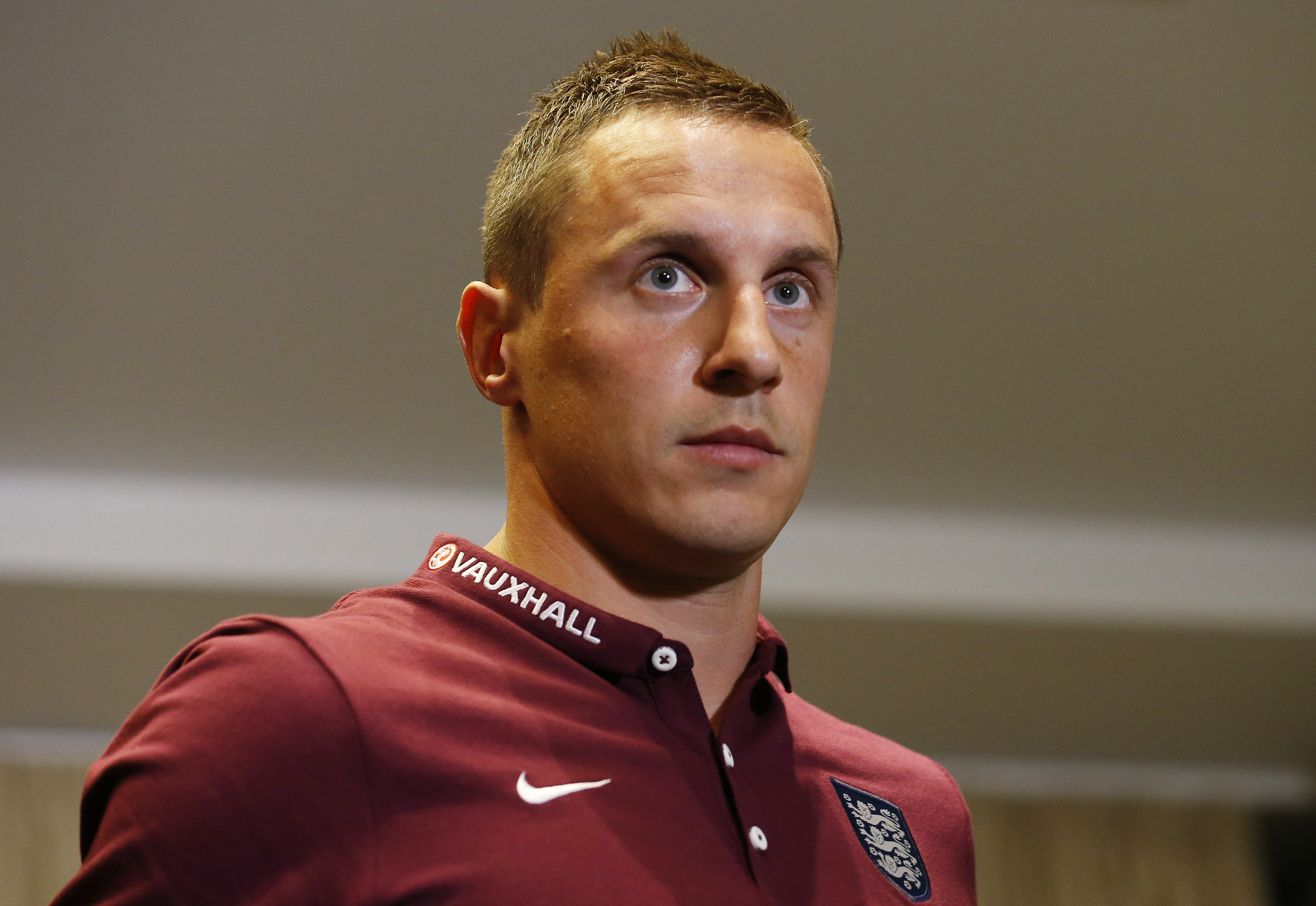 Football - England Press Conference - Novotel Hotel, Vilnius, Lithuania - 11/10/15nEngland's Phil Jagielka during the press conferencenAction Images via Reuters / Carl RecinenLivepicnEDITORIAL USE ONLY.