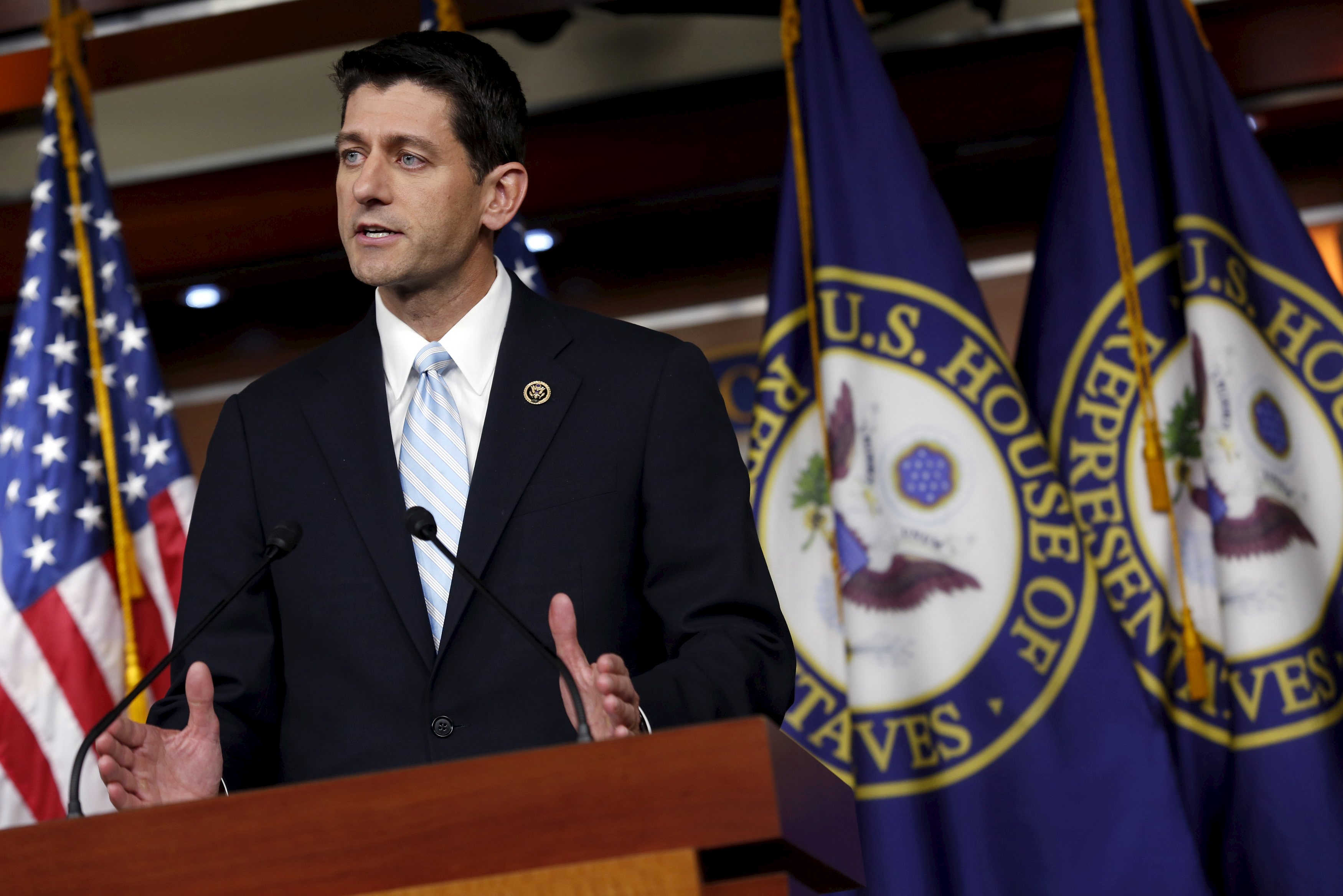 US Representative Paul Ryan speaks at a news conference on Capitol Hill in Washington October 20, 2015. Photo: Reuters