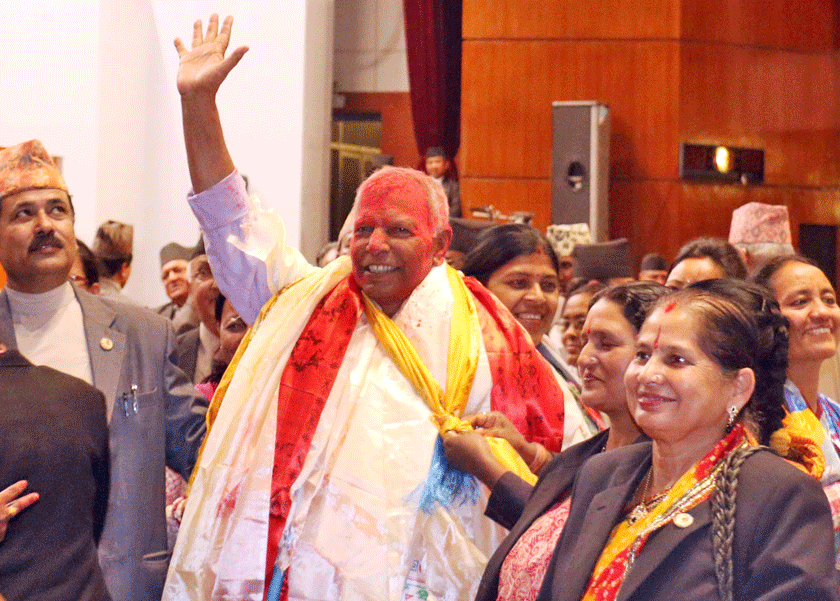 Newly elected Deputy Speaker Ganga Prasad Yadav. Photo: RSS