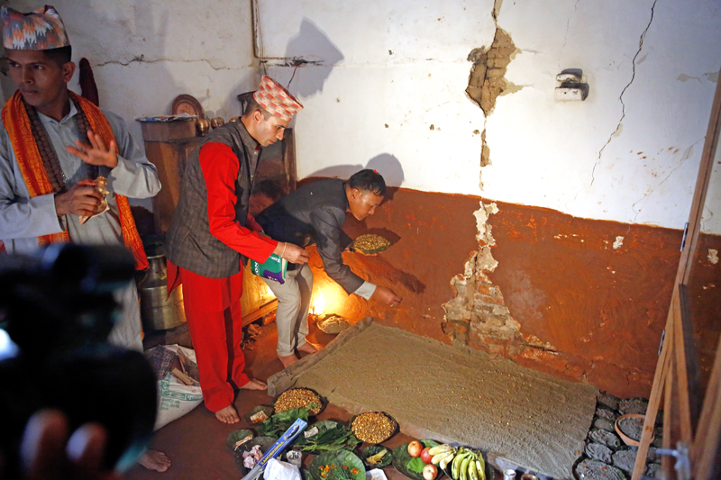 Sowing jamara for Dashain. Photo: THT