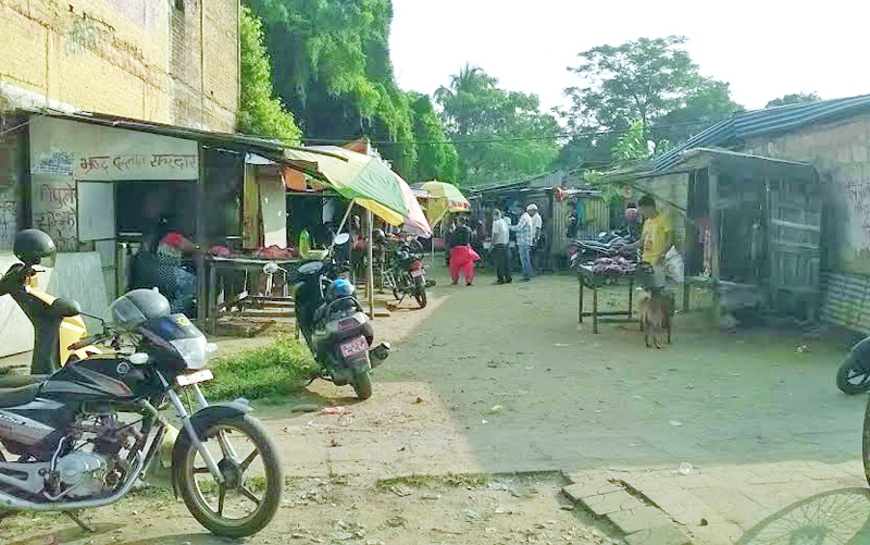 Meat shops at Lion Chok of Narayangadh in Chitwan district, on Friday, October 16, 2015. Photo Caption: Tilak Ram Rimal