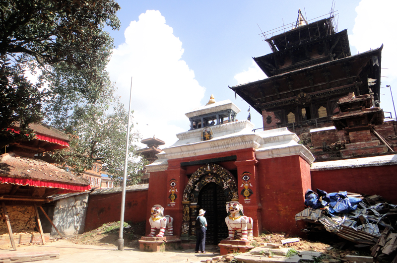 File - This undated image shows Taleju Bhawani Temple on the premises of Kathmandu Durbar Square. Photo: THT