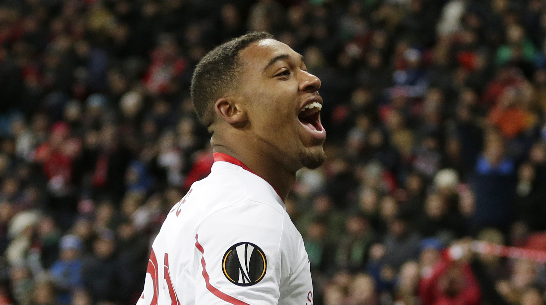 Jordon Ibe celebrates after scoring the first goal for Liverpool against Rubin Kazan during their group stage match of the UEFA Europa League in the Kazan Arena, of Kazan, Russia, on November 5, 2015. Photo: Action Images via Reuters 
