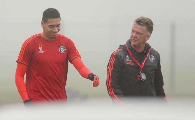 Football - Manchester United Training - Manchester United Training Ground, Manchester, England - 2/11/15nManchester United manager Louis van Gaal and Chris Smalling arrive for training nAction Images via Reuters / Jason CairnduffnLivepic
