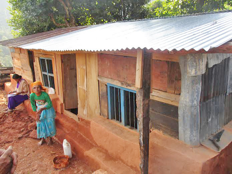 A temporary makeshift made by the zinc sheets distributed by Community Self Reliance Center (CSRC).nPhoto: Courtesy CSRC