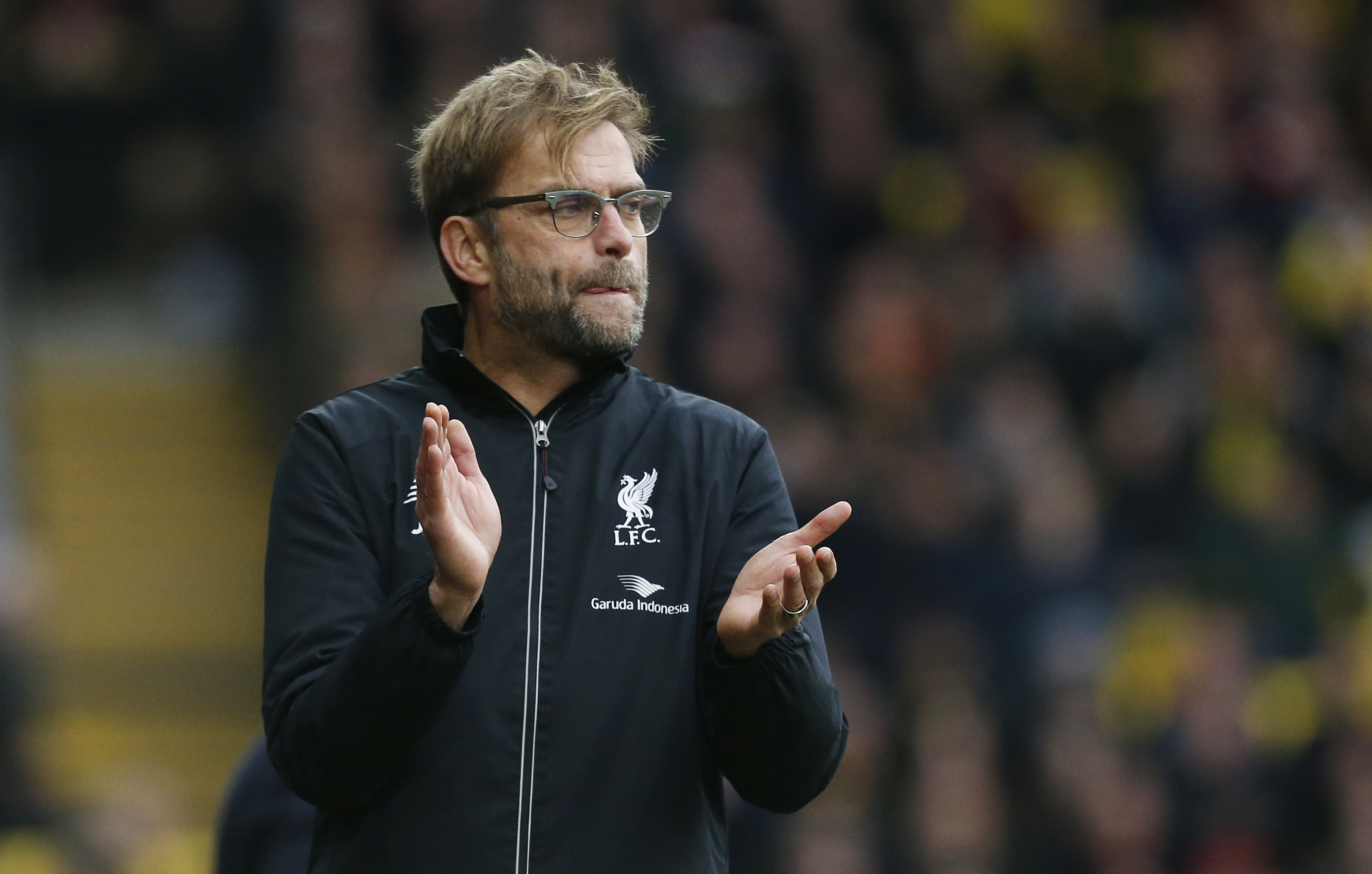 Liverpool manager Juergen Klopp at Vicarage Road in December 20, 2015. Photo: Reuters