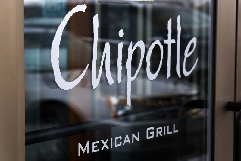 The door at a Chipotle Mexican Grill in Robinson Township, Pennslvania on January 28, 2014. Photo: AP/ File