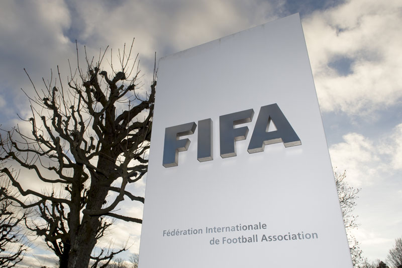 The FIFA logo is pictured outside the FIFA headquarters in Zurich, Switzerland on Thursday, December 17, 2015. Photo: AP