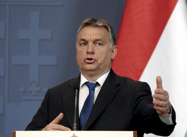 Hungary's Prime Minister Viktor Orban speaks during a news conference with Macedonia's Prime Minister Nikola Gruevski in Budapest, Hungary, November 20, 2015. REUTERS/Laszlo Balogh