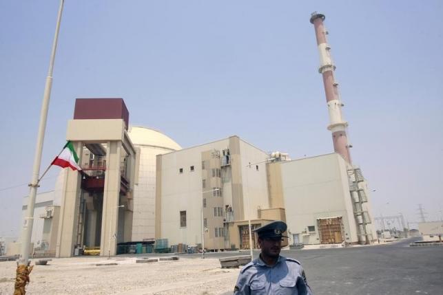 A security official stands in front of the Bushehr nuclear reactor, 1,200 km (746 miles) south of Tehran, August 21, 2010. REUTERS/Raheb Homavandi