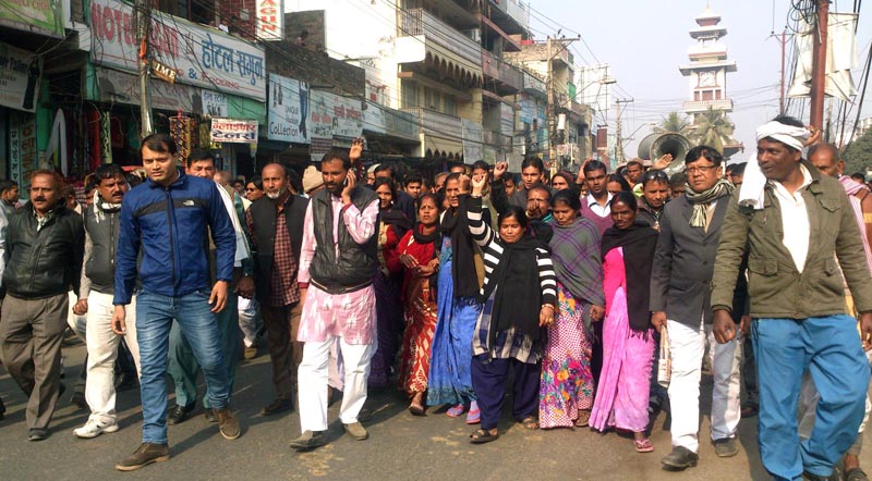 A rally organised by the United Democratic Madhesi Front in Birgunj of Parsa district, on Saturday, December 26, 2015. Photo: Ram Sarraf
