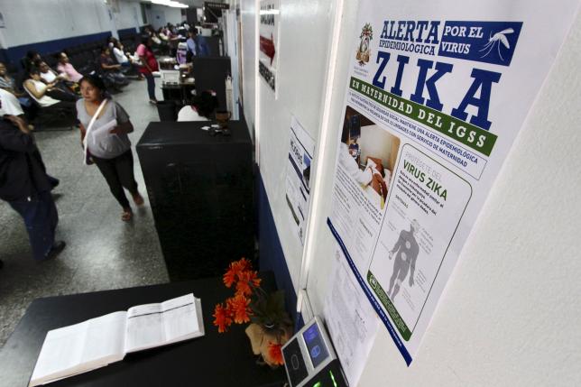 A government campaign poster informing about Zika virus symptoms is seen at the maternity ward of a hospital in Guatemala City, Guatemala, January 28, 2016. REUTERS/Josue Decavele