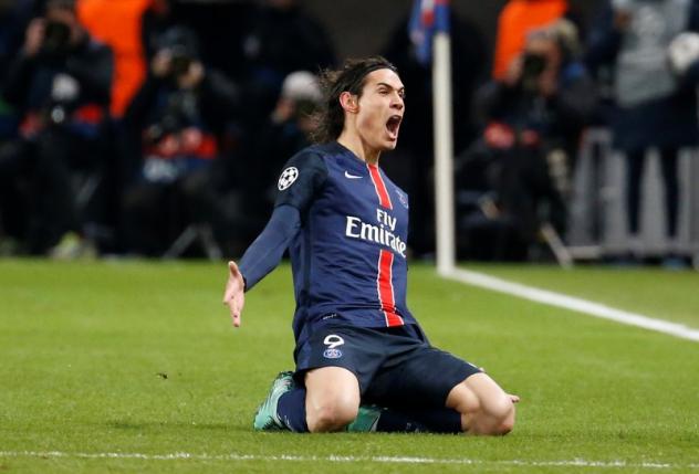 Edinson Cavani celebrates scoring the second goal for Paris St GermainnReuters / Gonzalo FuentesnLivepic